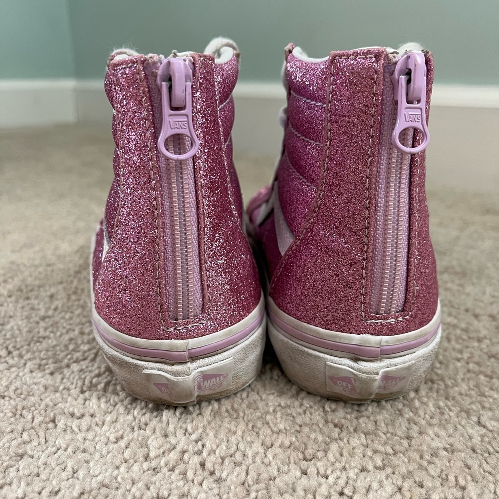 Vans Kids Sk8-Hi Zip Glitter Shoes High Tops Sneakers - Picture 7 of 7